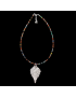 Pendentif Feuille sur collier multipierres Argent 925