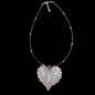 Pendentif Feuille sur collier Grenat Argent 925
