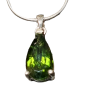 Pendentif Tourmaline verte et chaîne Argent 925
