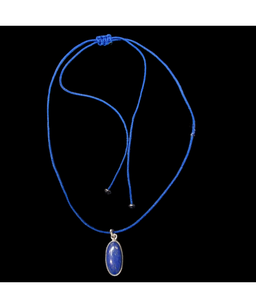 Pendentif Lapis-lazuli Argent 925 sur cordon réglable