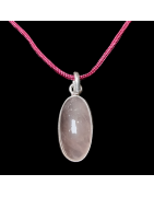 Pendentif Quartz rose Argent 925 sur cordon réglable