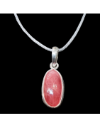 Pendentif Rubis rose sur cordon réglable