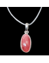 Pendentif Rubis rose sur cordon réglable