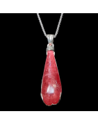 Pendentif Rhodonite Argent 925 avec chaîne