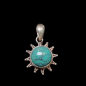 Pendentif Turquoise soleil Argent 925 sur collier turquoise facettée