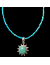 Pendentif Turquoise soleil Argent 925 sur collier turquoise facettée