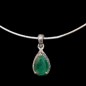 Pendentif Emeraude sur chaine rigide Argent 925