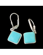 Boucles Turquoise dormeuses Argent 925