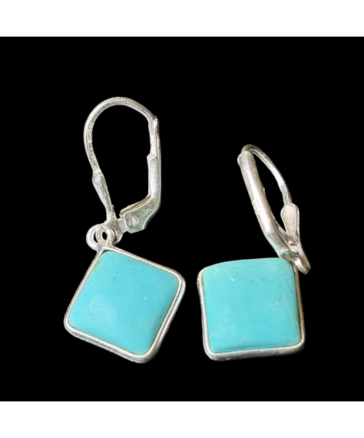 Boucles Turquoise dormeuses Argent 925