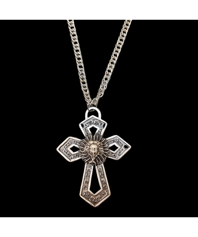 Pendentif Croix et chaîne Métal argenté