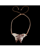 Pendentif Jaspe Picasso Papillon sur cordon réglable