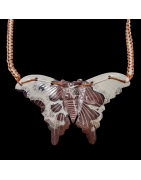 Pendentif Jaspe Picasso Papillon sur cordon réglable