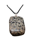 Pendentif Jaspe Dalmatien sur cordon réglable