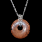Pendentif Obsidienne acajou donut sur chaîne
