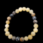 Bracelet Calcite jaune Jaspe paysage & Obsidienne neigeuse Pierres rondes 8mm