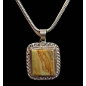 Pendentif Jaspe mokaïte & chaîne Argent 925