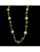 Collier Jade Jaspe & labradorite sur cordon réglable
