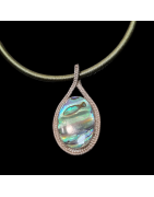 Pendentif Nacre Argent 925 sur cordon