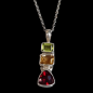 Pendentif Grenat Citrine & Péridot Argent 925