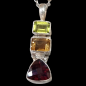 Pendentif Grenat Citrine & Péridot Argent 925