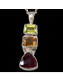 Pendentif Grenat Citrine & Péridot Argent 925