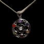 Pendentif 7 Chakras Fleur de vie Argent 925 sur cordon réglable