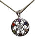 Pendentif 7 Chakras Fleur de vie Argent 925 sur cordon réglable