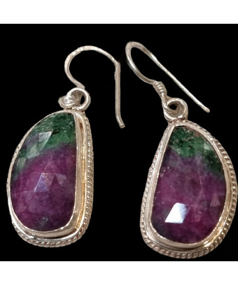 Boucles Rubis Zoïsite Argent 925