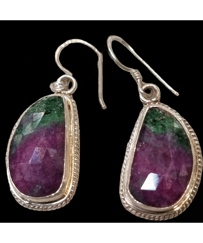 Boucles Rubis Zoïsite Argent 925