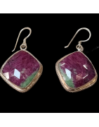 Boucles Rubis Zoïsite Argent 925