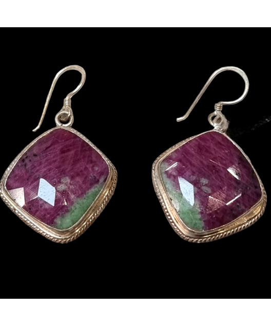 Boucles Rubis Zoïsite Argent 925