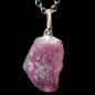 Pendentif Rubis rose Argent 925 avec chaîne