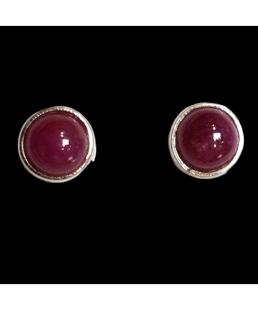 Boucles Rubis Argent 925