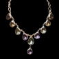 Collier Améthyste Citrine & Quartz fumé avec fermoir Argent 925
