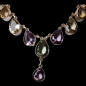 Collier Améthyste Citrine & Quartz fumé avec fermoir Argent 925
