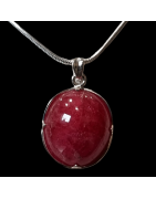 Pendentif Rhodochrosite et chaîne Argent 925