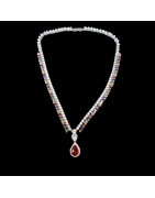 Collier Zirconium multicolore