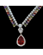 Collier Zirconium multicolore