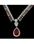 Collier Zirconium multicolore