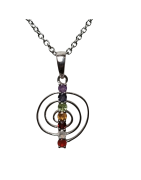 Pendentif 7 Chakras Spirale Argent 925