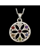 Pendentif 7 Chakras Fleur de vie avec chaîne