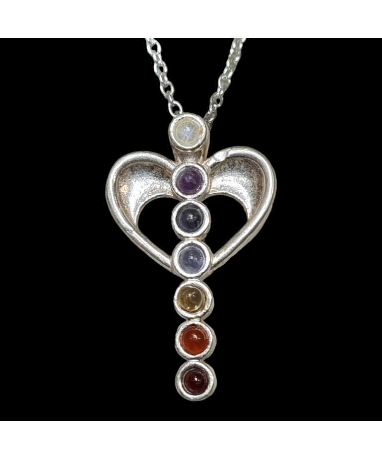 Pendentif 7 Chakras Ange avec chaîne