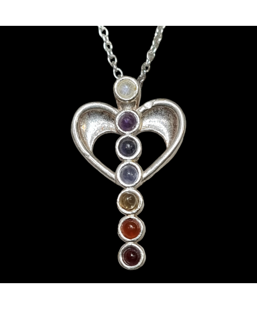 Pendentif 7 Chakras Ange avec chaîne