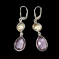 Boucles Améthyste et Citrine facettées Argent 925