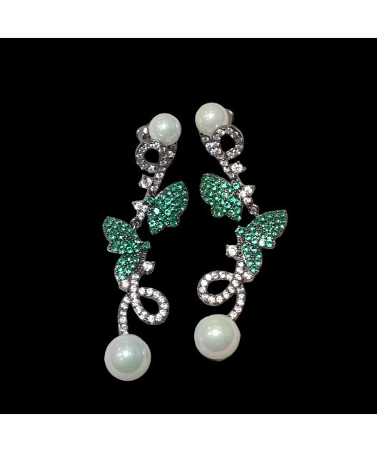 Boucles Zirconium & Perles