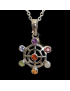 Pendentif 7 Chakras Roue de fortune Argent 925