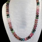 Collier Tourmaline Multicolore Pierres rondes 8mm