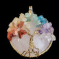 Pendentif Arbre de vie Quartz 7 Chakras laiton