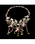 Collier Tourmaline Perles & Nacre fermoir argent 925