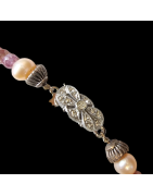 Collier Tourmaline Perles & Nacre fermoir argent 925